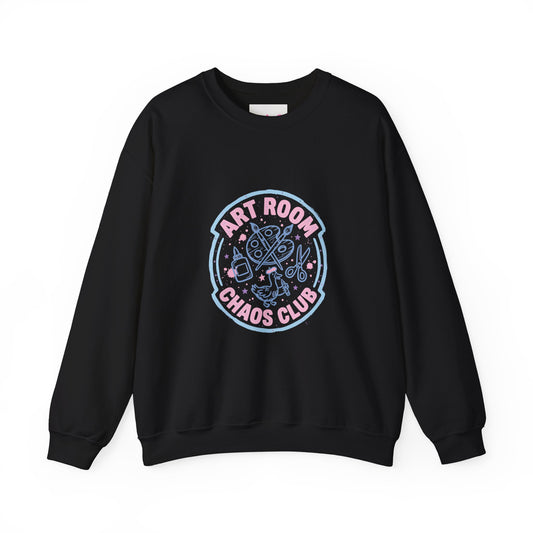 Art Chaos Pastel Crewneck Sweatshirt | Abstract Colorful Design