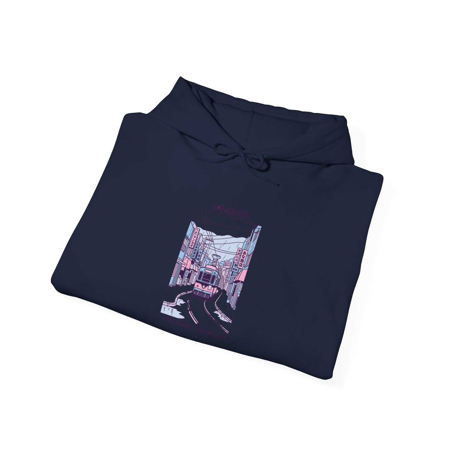 Pastel Cute Nagasaki Illustration Hoodie | Japanese Cityscape Kawaii Design