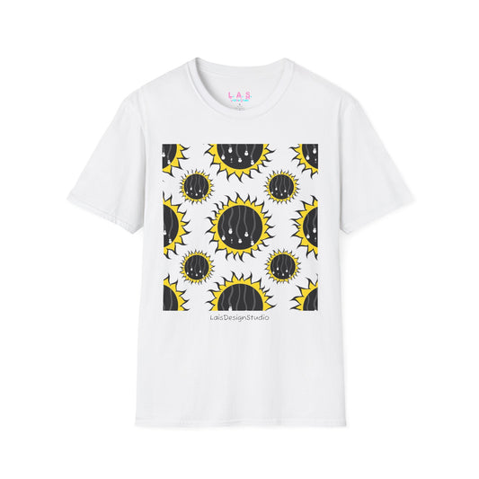 Sun Power Graphic T-Shirt — Yellow Sun with On/Off Button