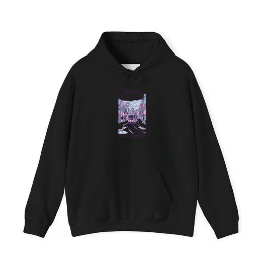 Pastel Cute Nagasaki Illustration Hoodie | Japanese Cityscape Kawaii Design