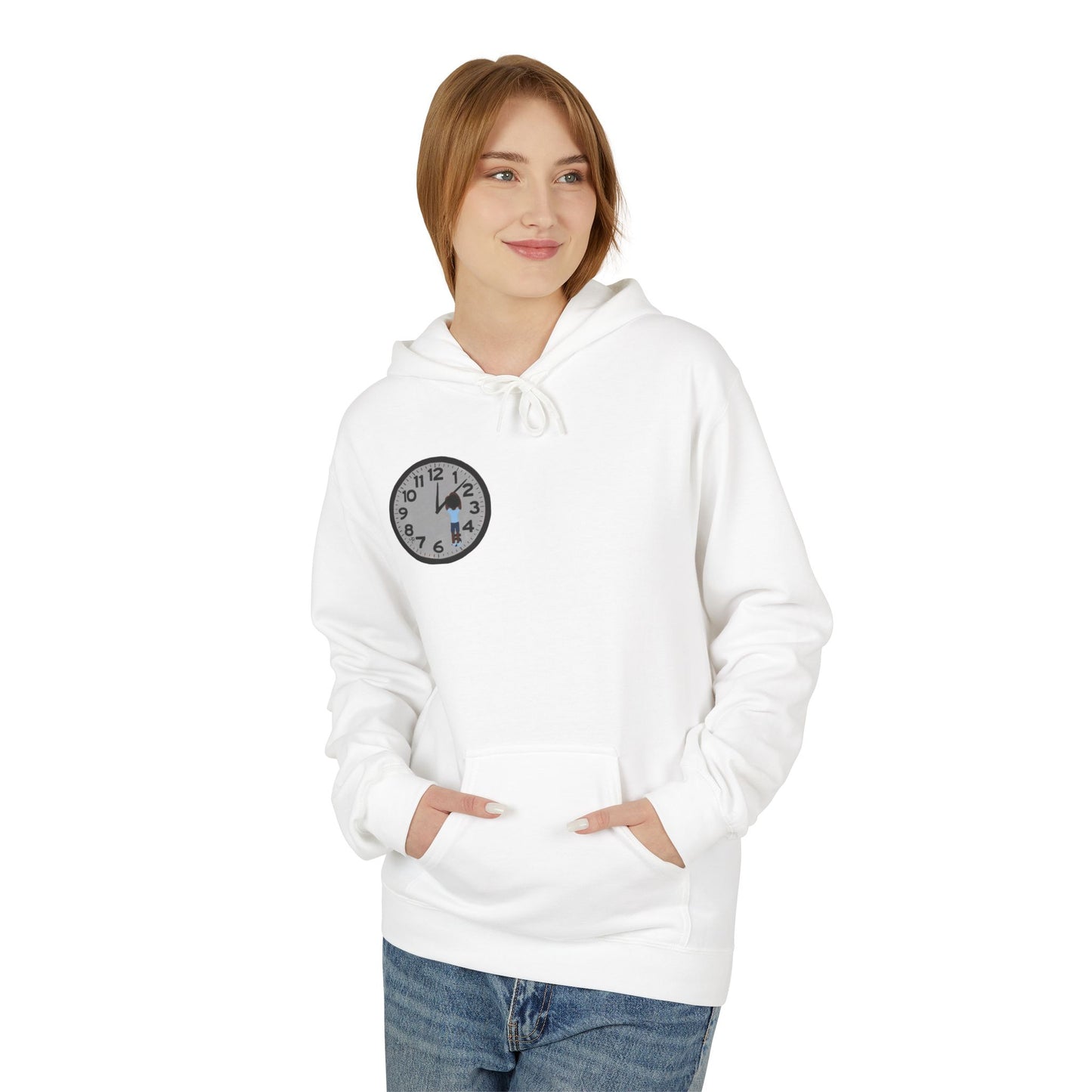 Cute Clock Graphic Hoodie — Cozy Clock Face Design