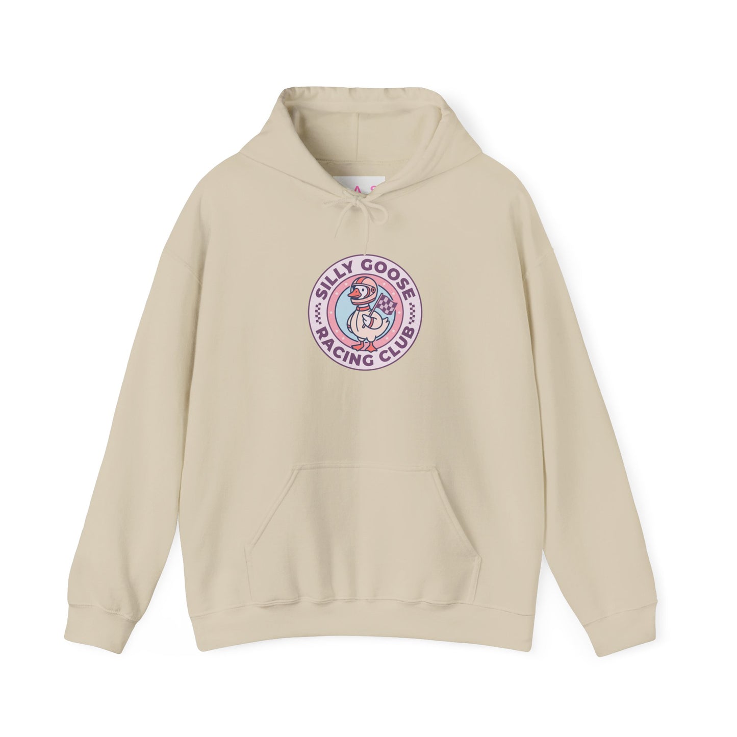 Silly Goose Racing Hoodie — Funny Goose in Racing Gear Sweatshirt