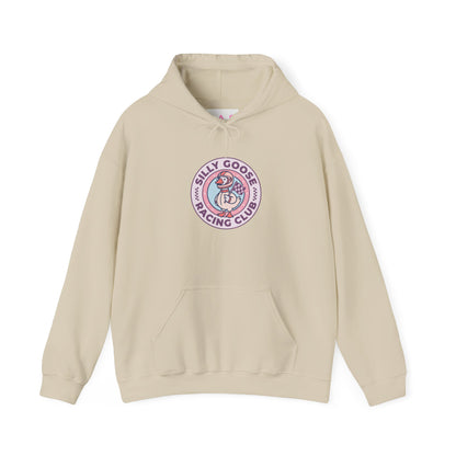 Silly Goose Racing Hoodie — Funny Goose in Racing Gear Sweatshirt
