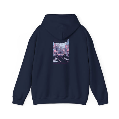 Pastel Cute Nagasaki Illustration Hoodie | Japanese Cityscape Kawaii Design