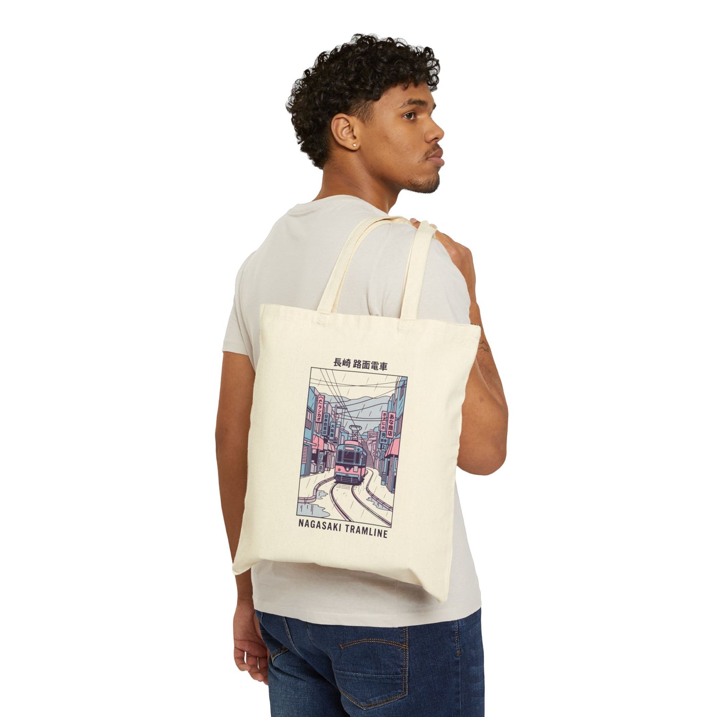 Nagasaki Pastel Illustration Tote Bag | Cute Japanese City Design