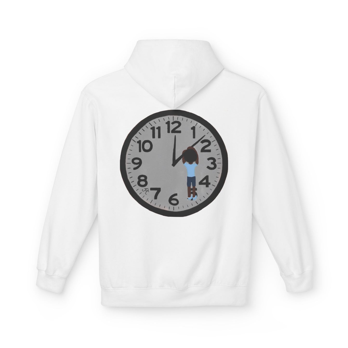 Cute Clock Graphic Hoodie — Cozy Clock Face Design