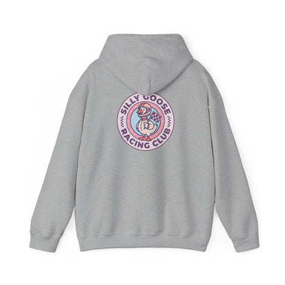 Silly Goose Racing Hoodie — Funny Goose in Racing Gear Sweatshirt