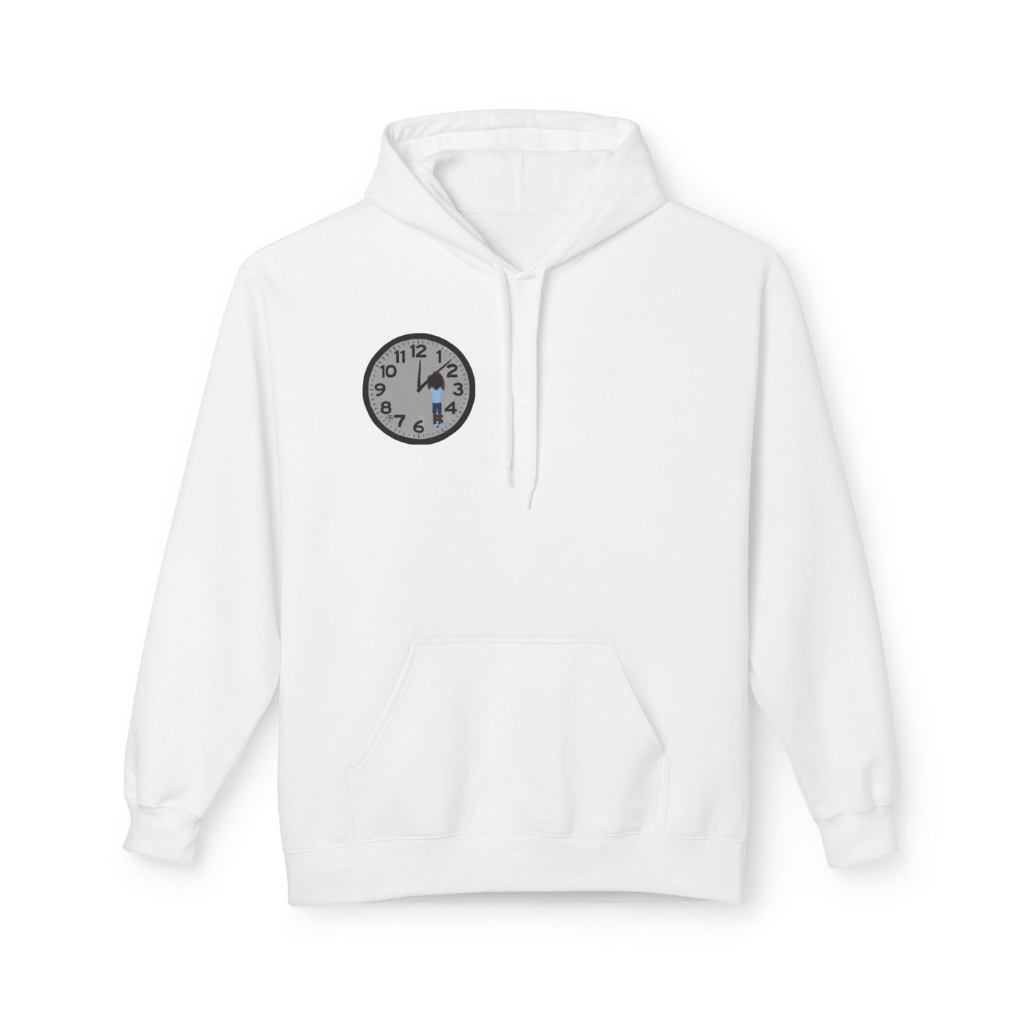 Cute Clock Graphic Hoodie — Cozy Clock Face Design
