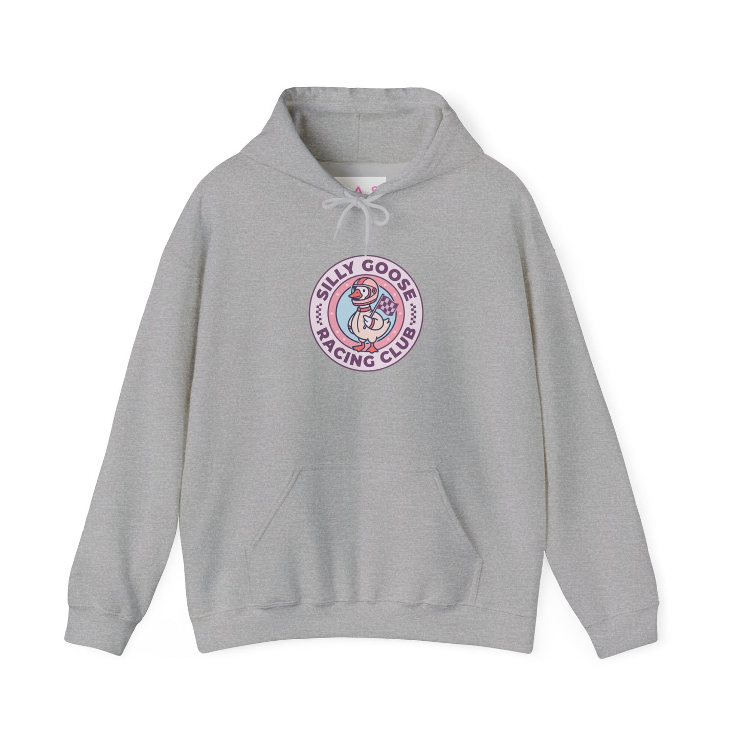 Silly Goose Racing Hoodie — Funny Goose in Racing Gear Sweatshirt