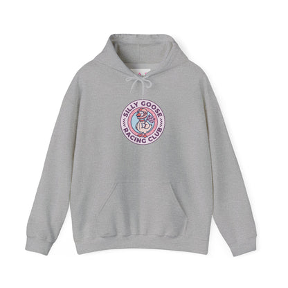 Silly Goose Racing Hoodie — Funny Goose in Racing Gear Sweatshirt