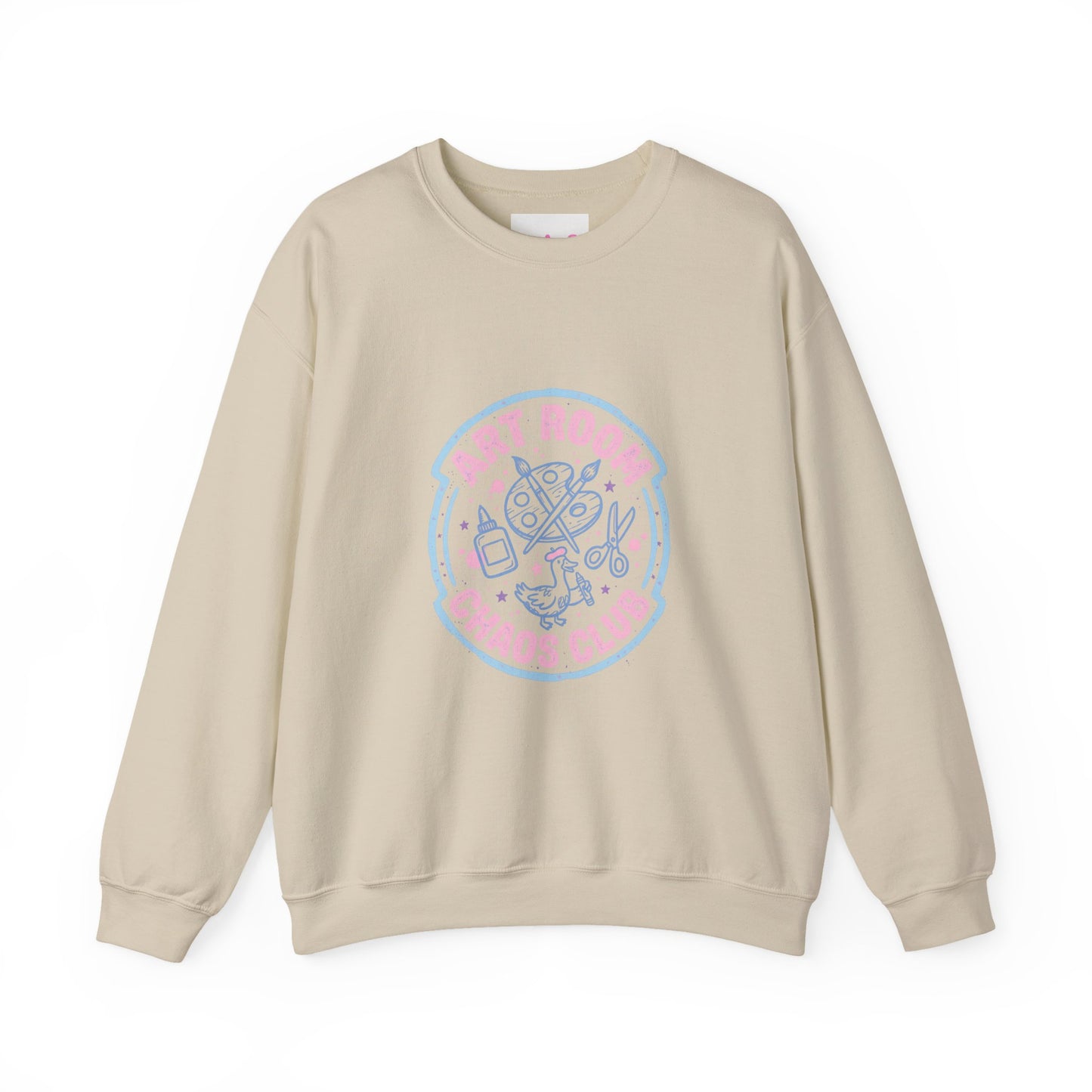 Art Chaos Pastel Crewneck Sweatshirt | Abstract Colorful Design
