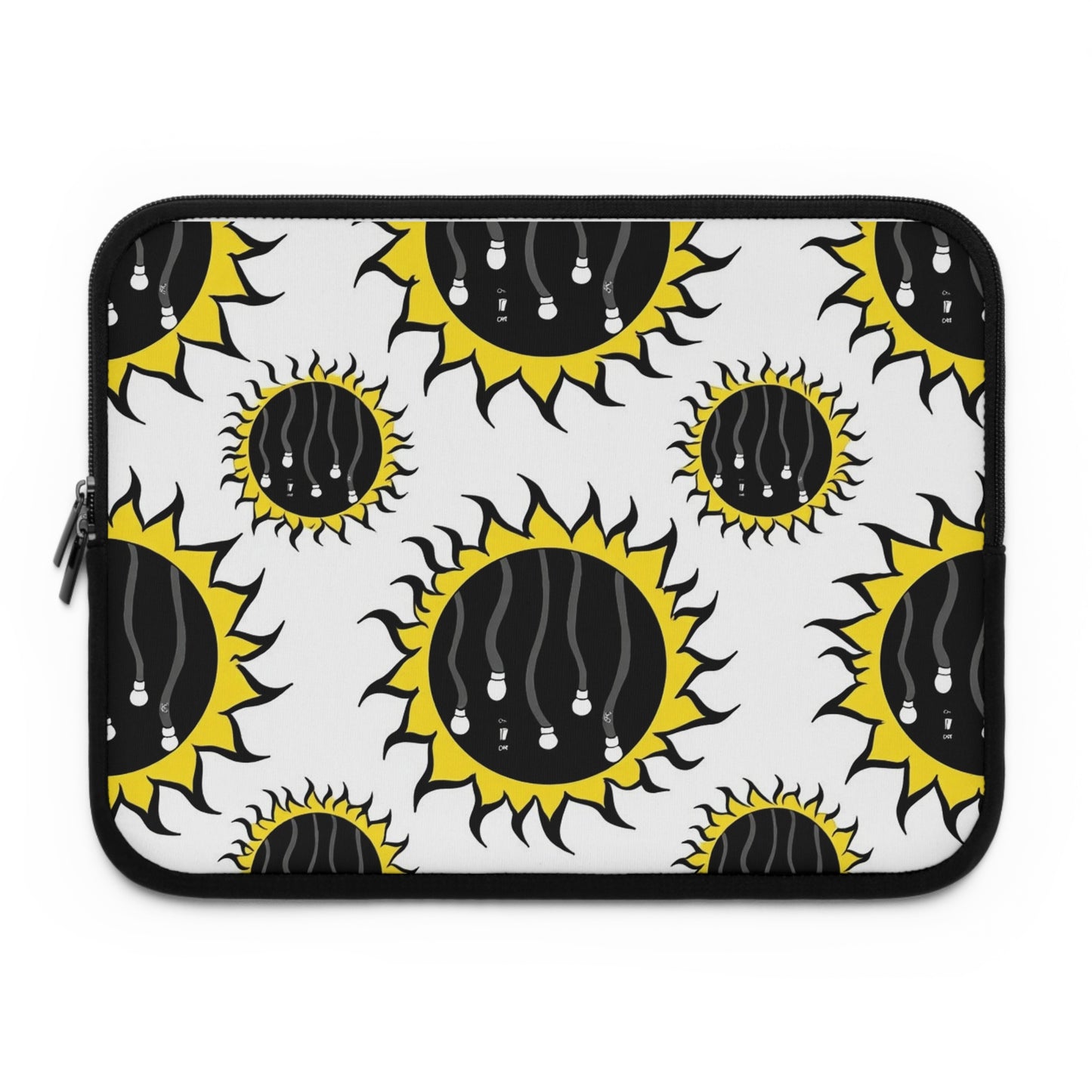 Sun On/Off Graphic Laptop Sleeve — Cool Sun Design