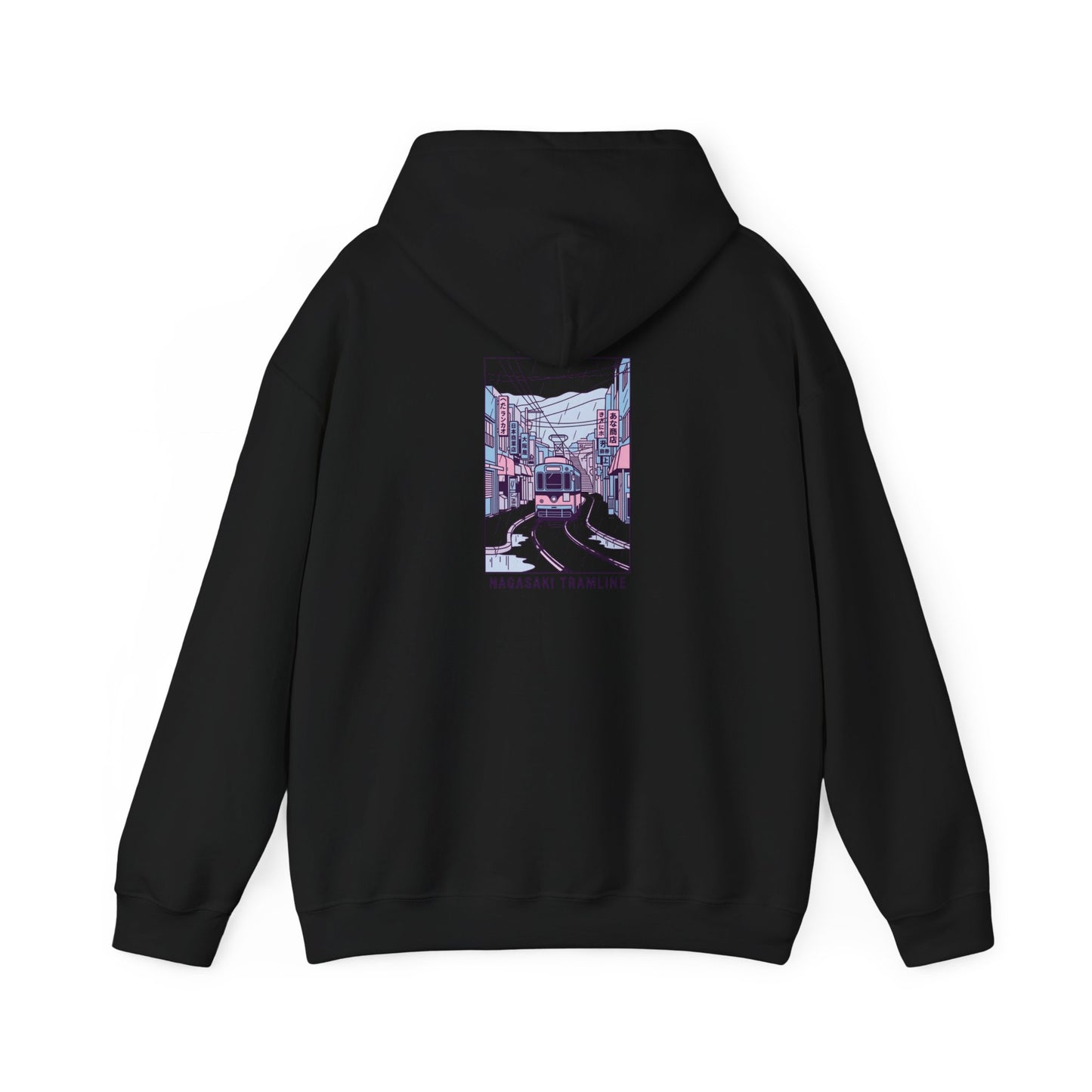 Pastel Cute Nagasaki Illustration Hoodie | Japanese Cityscape Kawaii Design