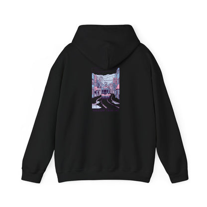 Pastel Cute Nagasaki Illustration Hoodie | Japanese Cityscape Kawaii Design