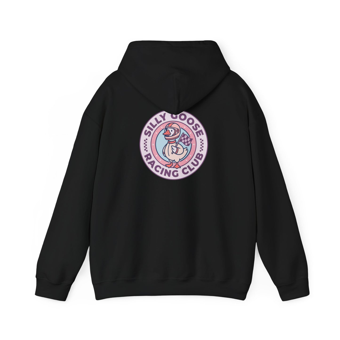 Silly Goose Racing Hoodie — Funny Goose in Racing Gear Sweatshirt