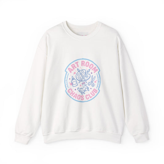 Art Chaos Pastel Crewneck Sweatshirt | Abstract Colorful Design