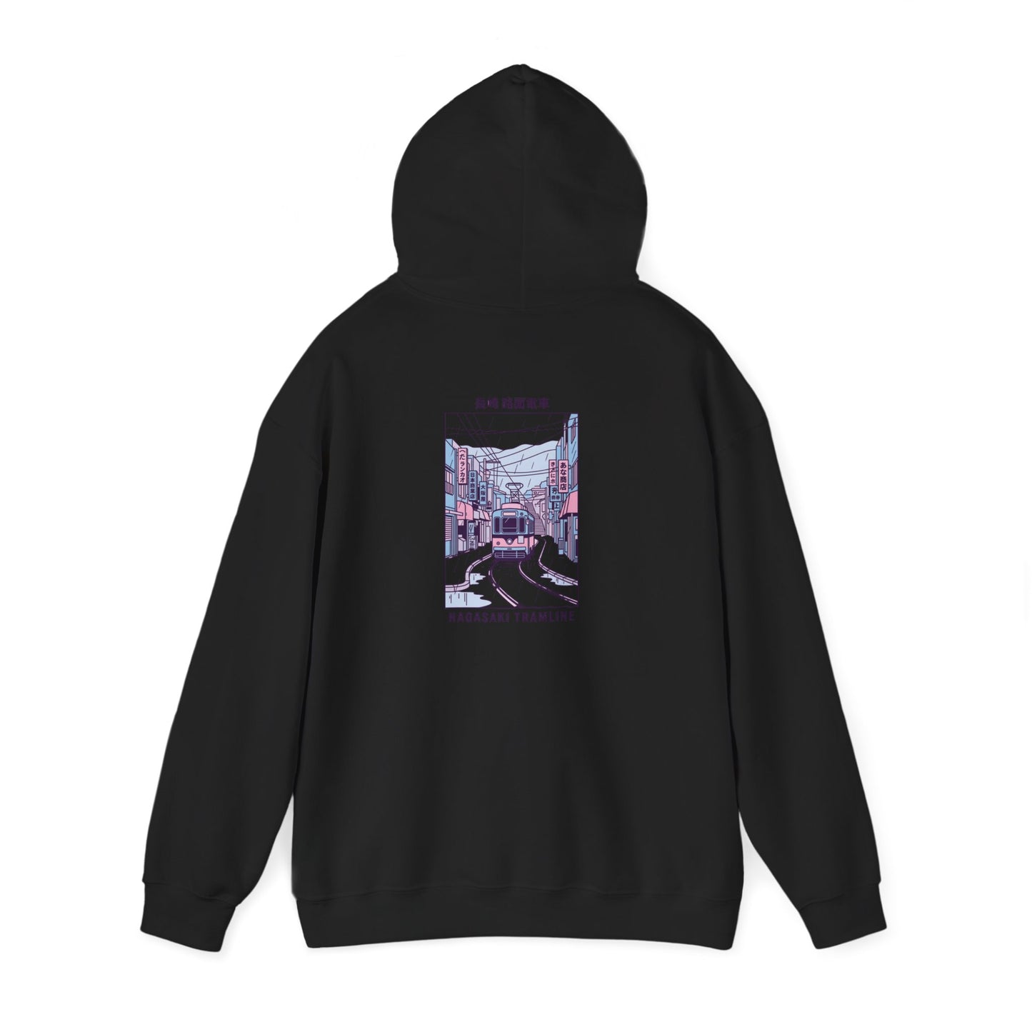 Pastel Cute Nagasaki Illustration Hoodie | Japanese Cityscape Kawaii Design