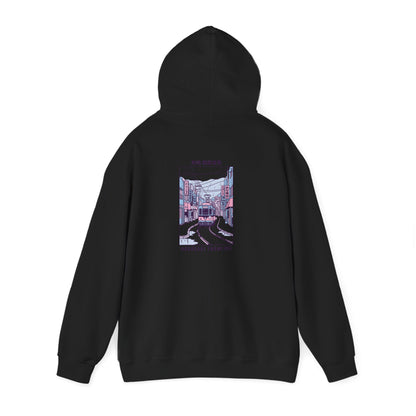 Pastel Cute Nagasaki Illustration Hoodie | Japanese Cityscape Kawaii Design